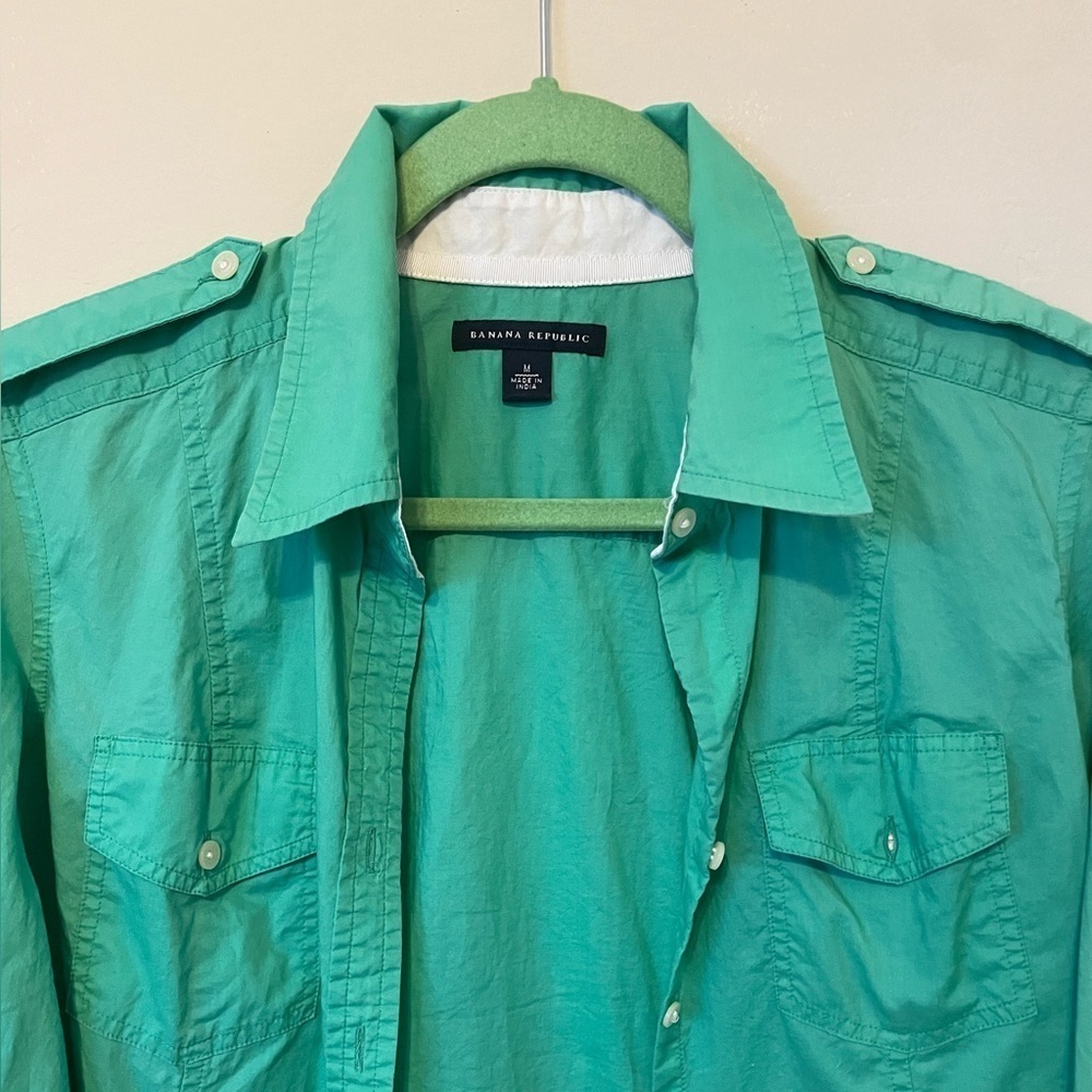 Banana Republic Green Button Down Shirt - Picture 9 of 9